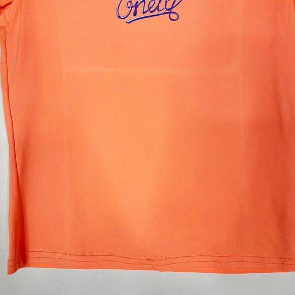 ONeill Girls Size 14 Bright Orange Short Sleeve Swim Rashguard Top Skins UPF 50+ - Picture 4 of 8